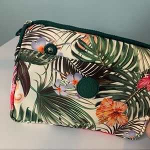 FLORAL DOUBLE ZIPPER CROSSBODY BAG